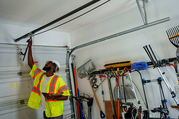 Professional Garage Door Panel Replacement technician working in West Puente Valley, CA
